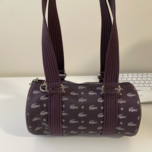 LACOSTE Rare Lacoste Print Medium Roll Bag, PURPLE - Picture 2 of 7